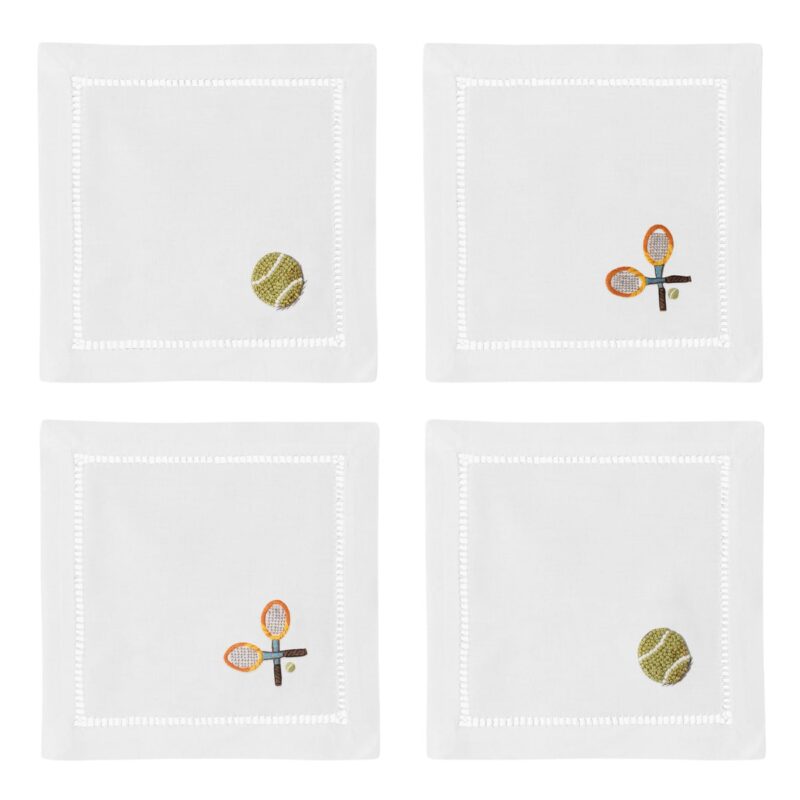 Tennis Mixed Cocktail Napkin Set Henry Handwork