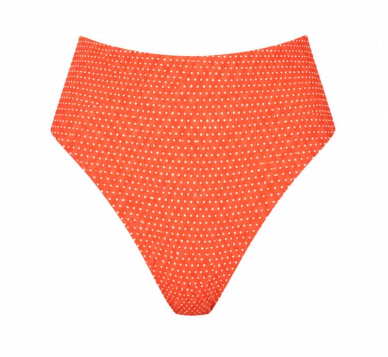 The 90s High Waist Bikini Bottom Polka Dot in Marmalade Andie Swim