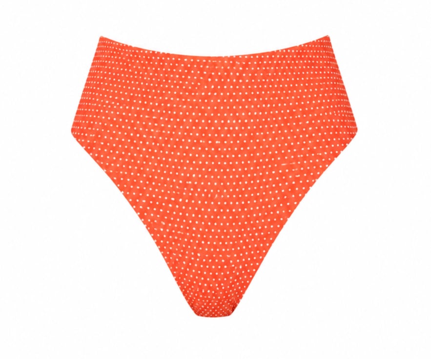 The 90s High Waist Bikini Bottom Polka Dot in Marmalade Andie Swim