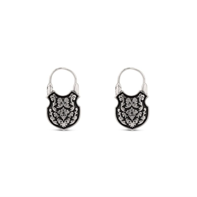 The Crest of Ophelia Earrings in Blackened Silver Hysteria Jewelry