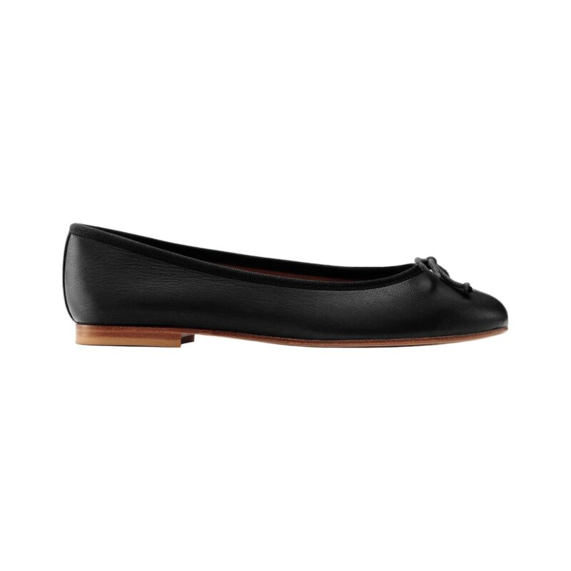 The Demi Ballet Flat in Black Nappa Margaux
