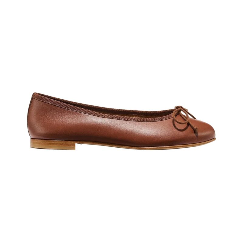 The Demi Ballet Flat in Cognac Nappa Margaux