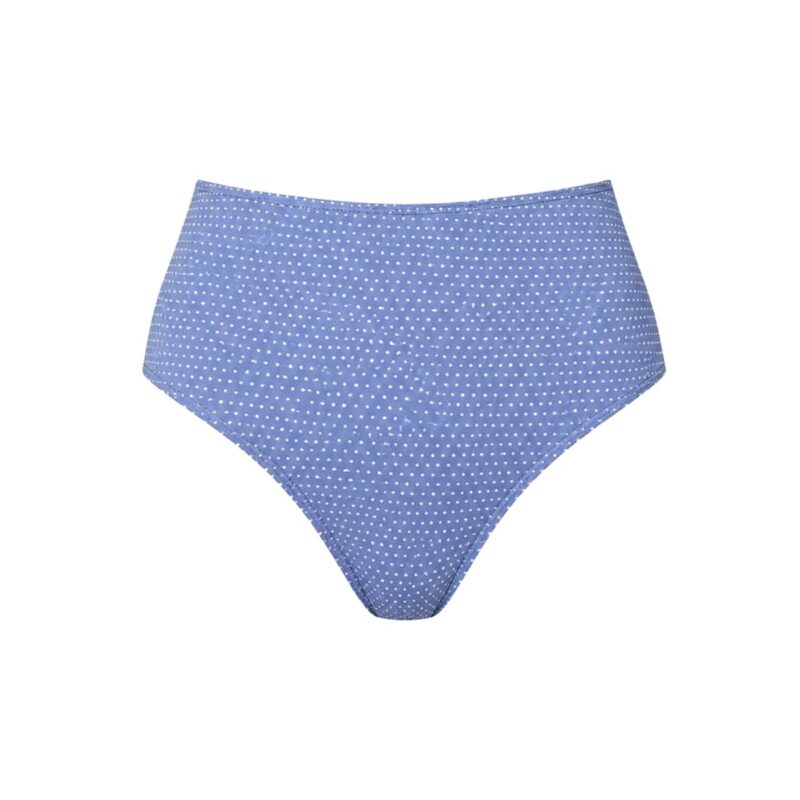 The High Waist Bikini Bottom Polka Dot in Wisteria Andie Swim
