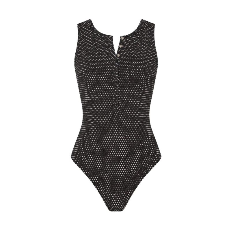 The Malibu One-Piece Polka Dot in Black Dot Classic Andie Swim