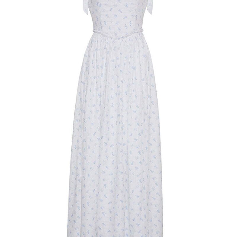 The Marie Dress in Ditsy Blue Floral Linen Louise New York