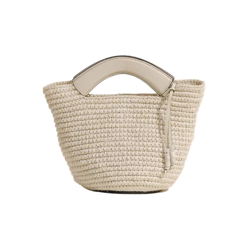 The Small Woven Shopper in Oyster Natural Fiber Hunting Season