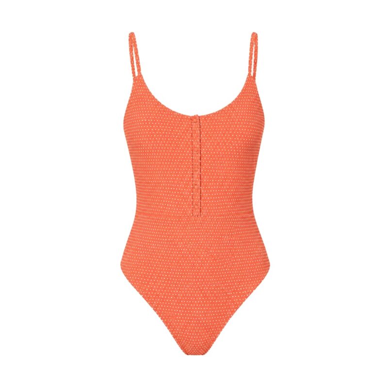 The Snap One-Piece Polka Dot in Marmalade Classic Andie Swim