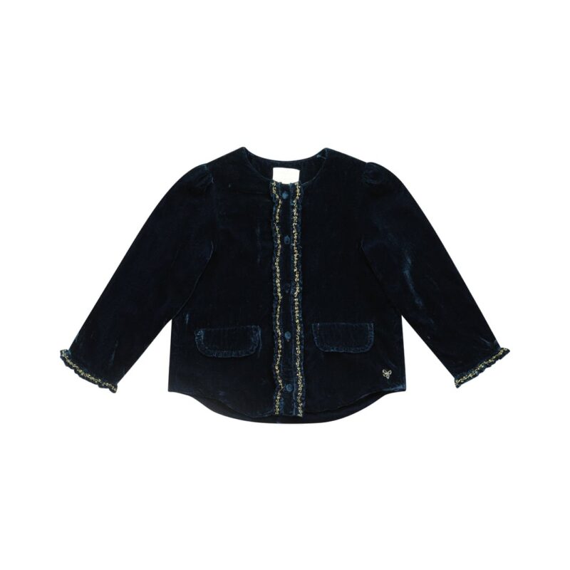 Vendôme Jacket in Navy Smocked Antoinette Paris