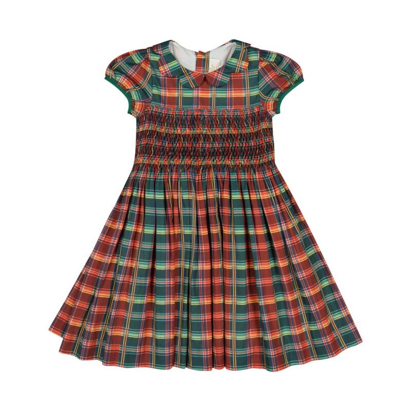 Victoire Tartan Smocked Dress Antoinette Paris