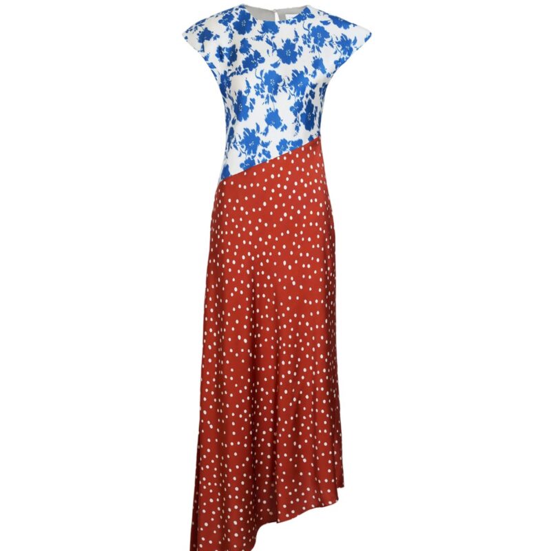 Violeta Dress in Cream/French Blue Multi Tanya Taylor