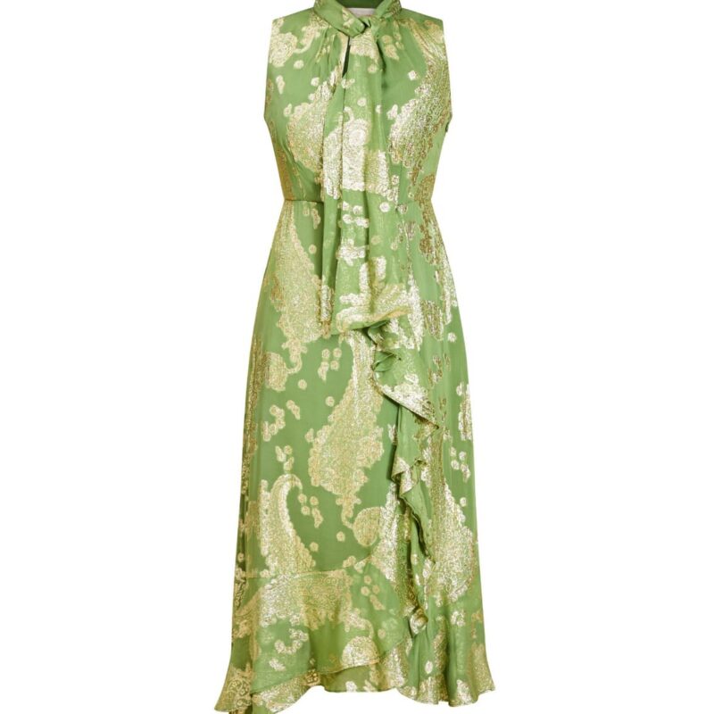 Waverly Midi Dress in Evergreen Metallic Mestiza New York