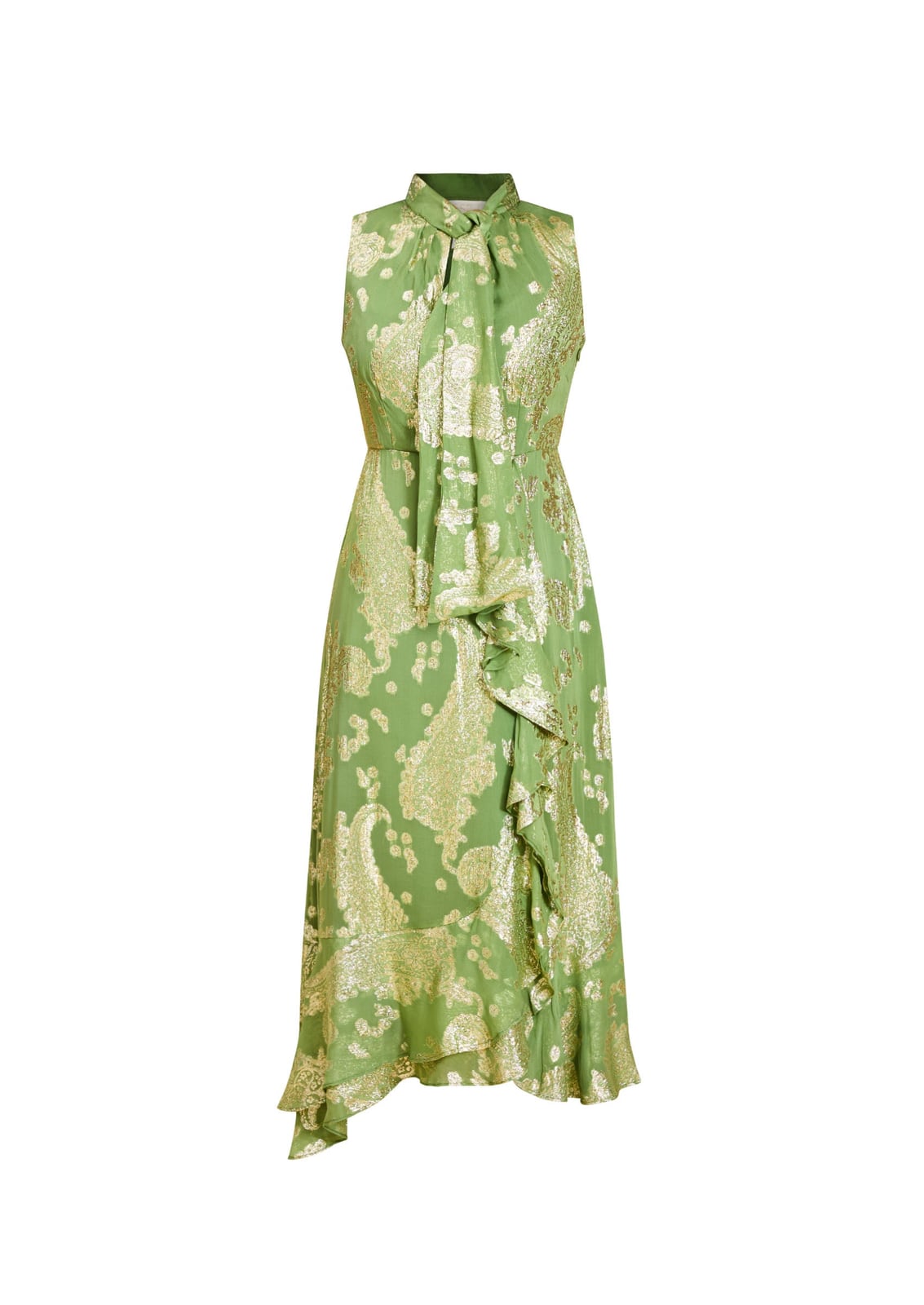 Waverly Midi Dress in Evergreen Metallic Mestiza New York