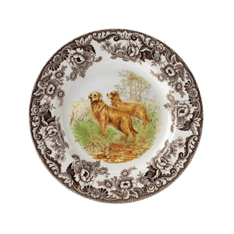 Woodland Dogs Salad Plate with Golden Retriever Spode