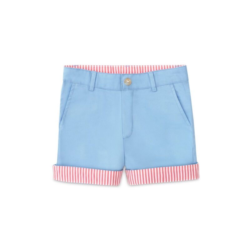 Wyatt Shorts in East Beach Blue with Sconset Stripe Cuffs Henry Duvall