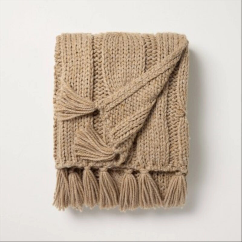 Oversized Cozy Knit Throw Blanket Tan - Hearth & Hand™ with Magnolia