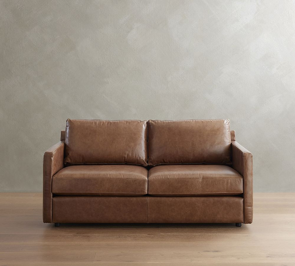 Pacifica Slim Arm Leather Sofa (69"–90")