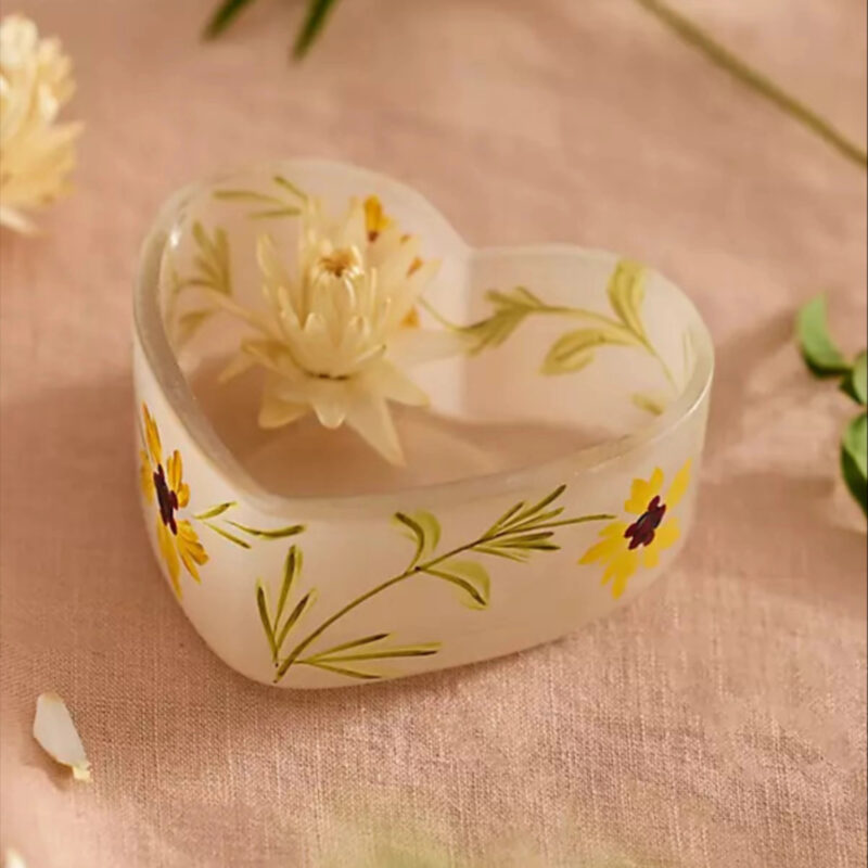 Painted Heart Glass Trinket Dish at Terrain