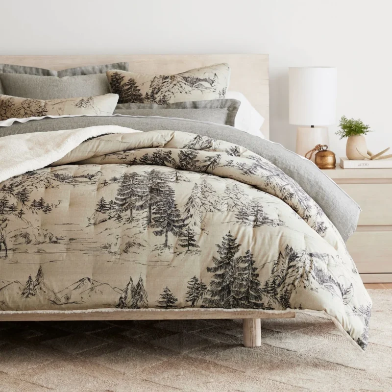 Rustic Forest Sherpa Comforter