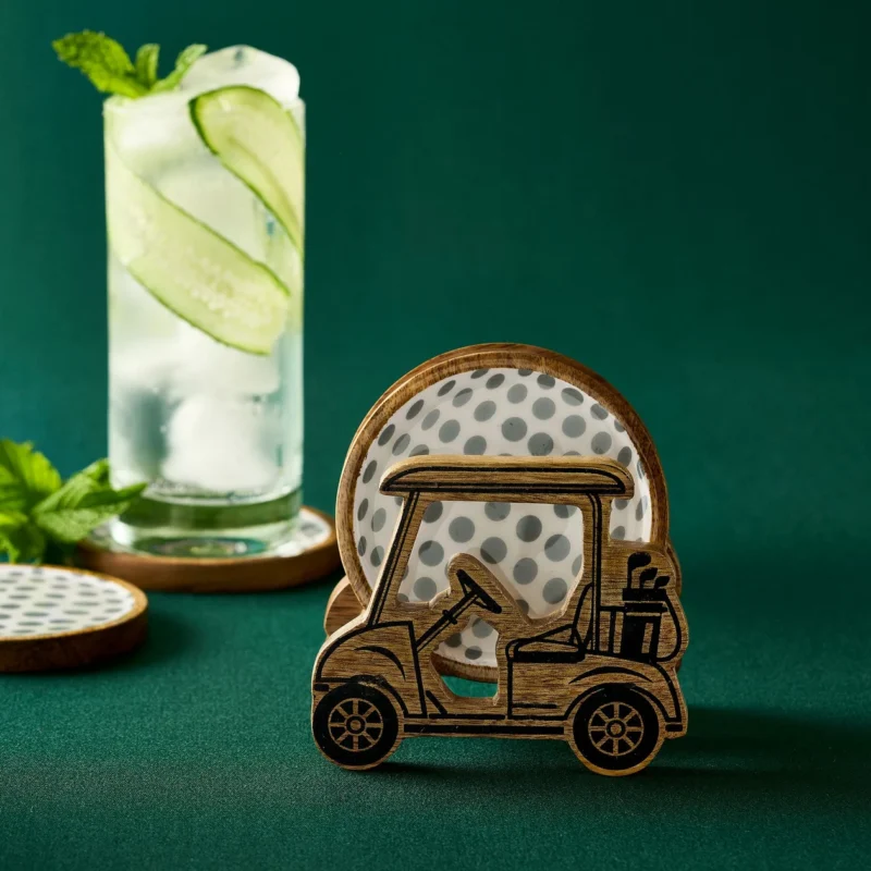 Figural Golf Cart Coasters - Set of 4