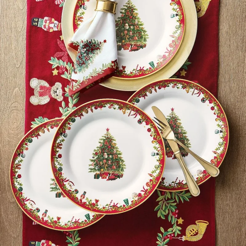 Nostalgic Christmas Icon Stoneware Dinner Plates - Set of 4