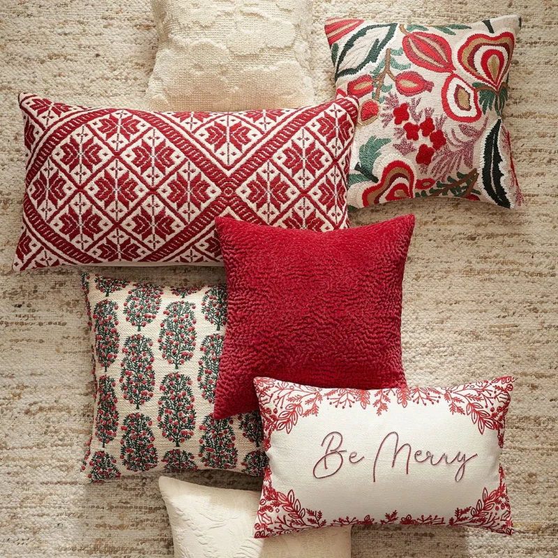 Snowflake Woven Lumbar Pillow Cover