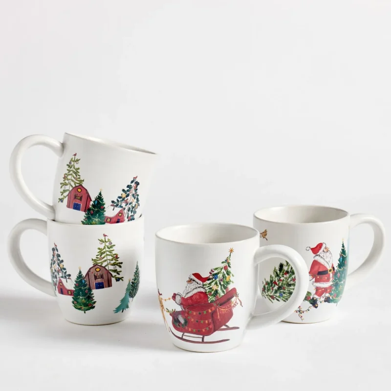 Christmas in the Country Stoneware Mugs