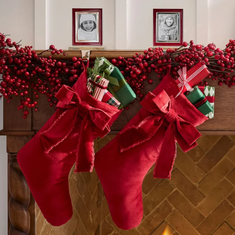 Classic Velvet Bow Stockings
