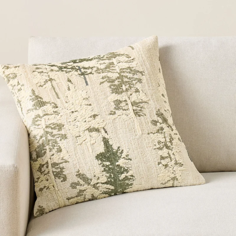 Woods Embroidered Pillow Cover