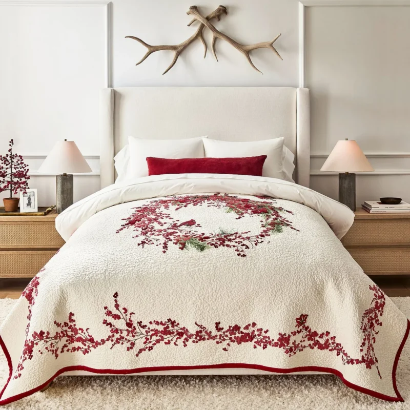 Red Berry Wreath Quilt