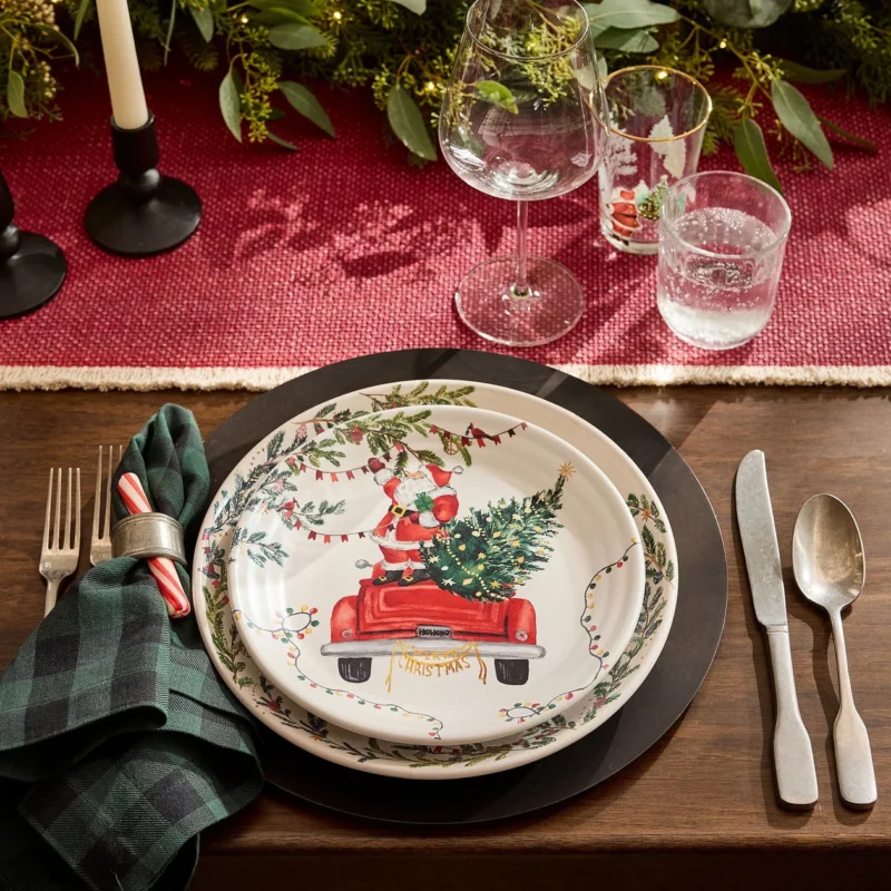 Christmas in the Country Stoneware Salad Plates - Set of 4