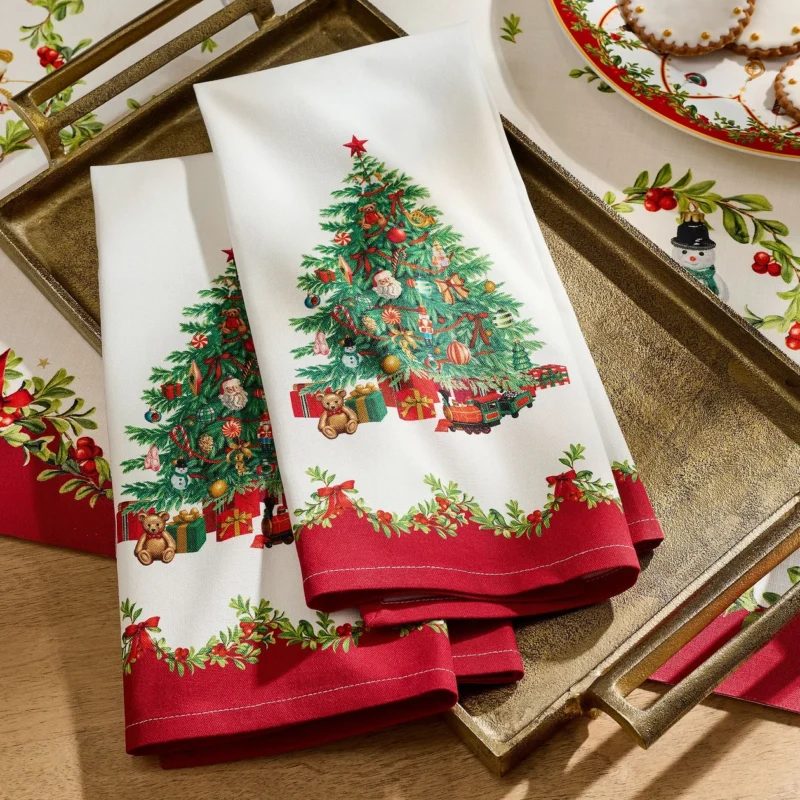 Nostalgic Christmas Cotton Tea Towels - Set of 2