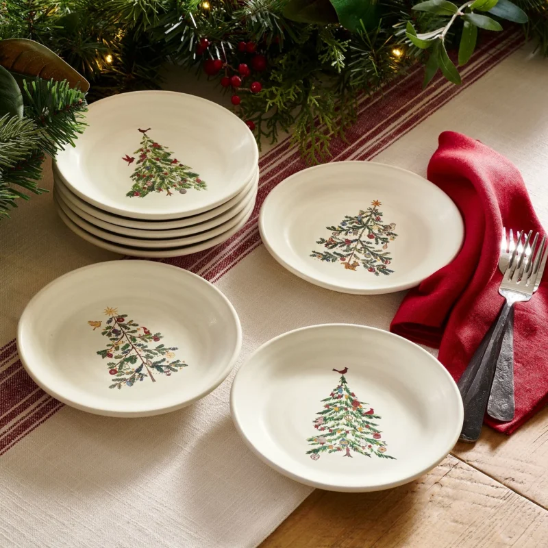 Christmas in the Country Stoneware Appetizer Plates - Set of 8