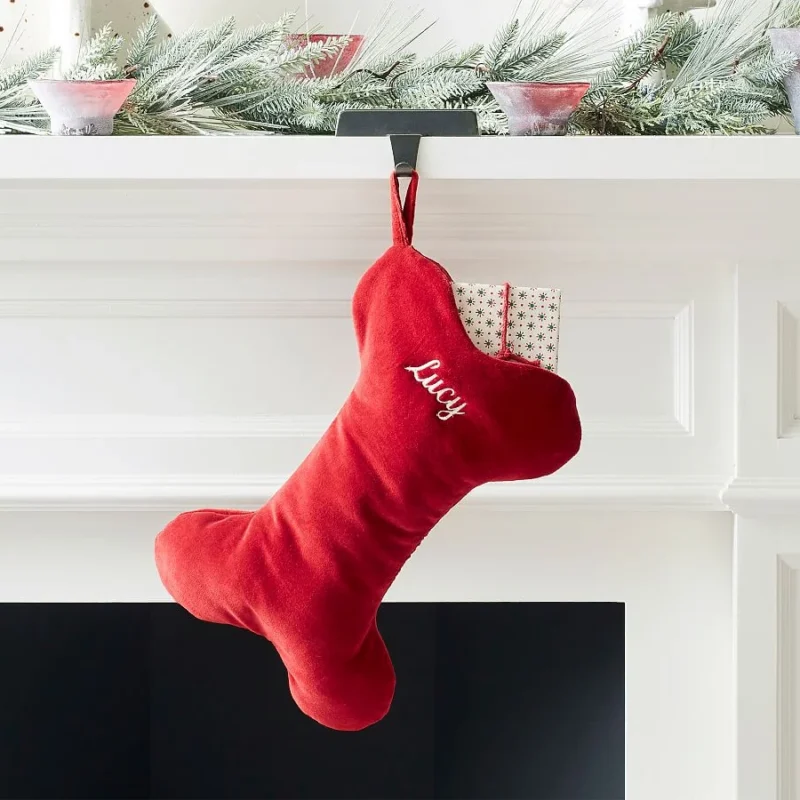 Classic Velvet Bone Pet Stocking