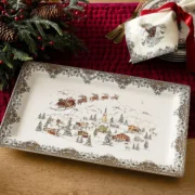 Vintage Christmas Stoneware Serving Platter