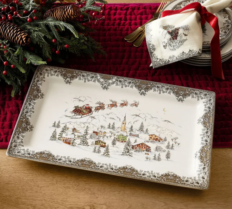 Vintage Christmas Stoneware Serving Platter