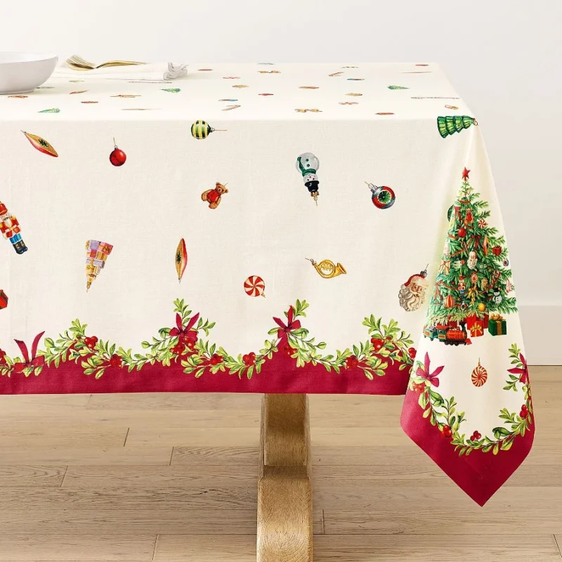 Nostalgic Christmas Icon Cotton Tablecloth