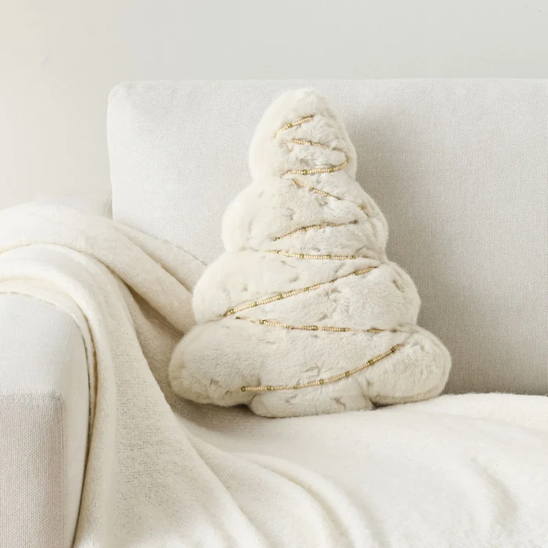 Tree Embellished Shaped Pillow