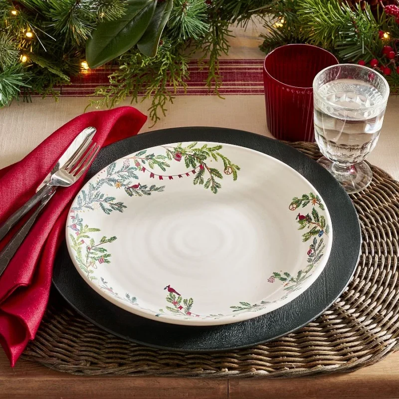 Christmas in the Country Stoneware Dinner Plates - Set of 4