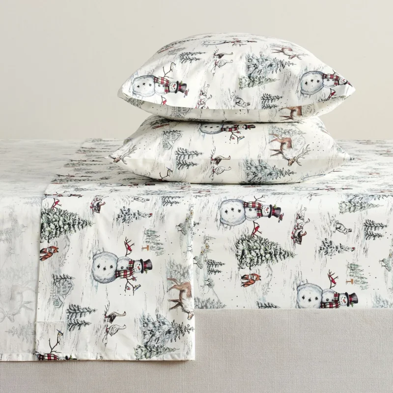 Vintage Snowman Percale Sheet Set