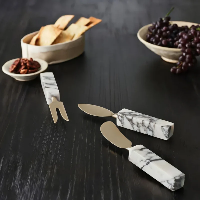 Ashley Stark Marble Cheese Knives, Set of 3
