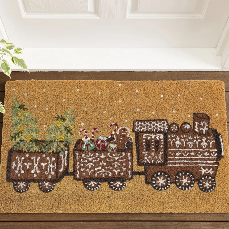 Gingerbread Train Doormat