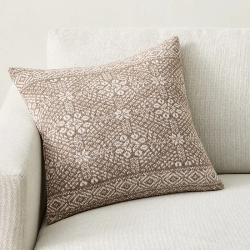 Snowflake Fair Isle Knit Pillow Cover