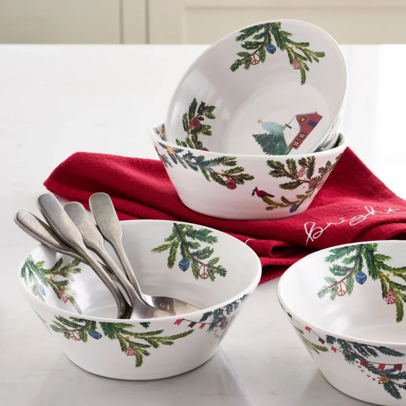 Christmas in the Country Stoneware Cereal Bowls - Set of 4