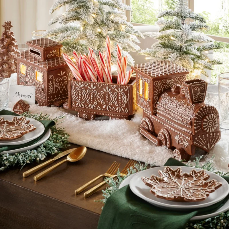 Handcrafted Ceramic Gingerbread Train