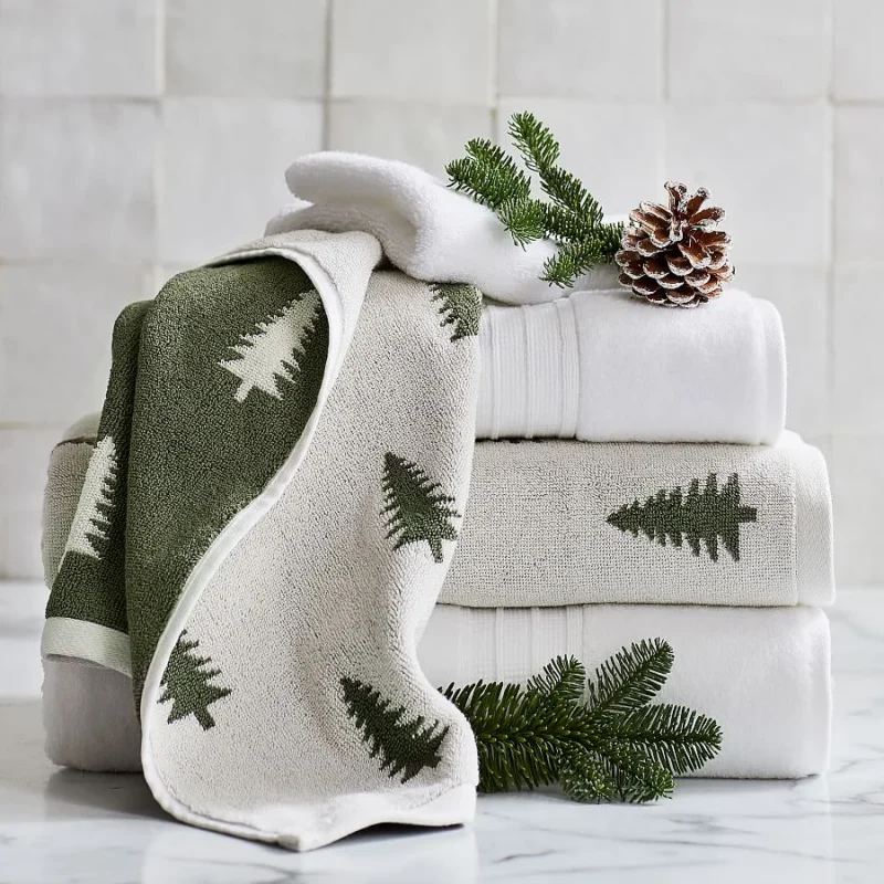 Pine Tree Reversible Jacquard Towel
