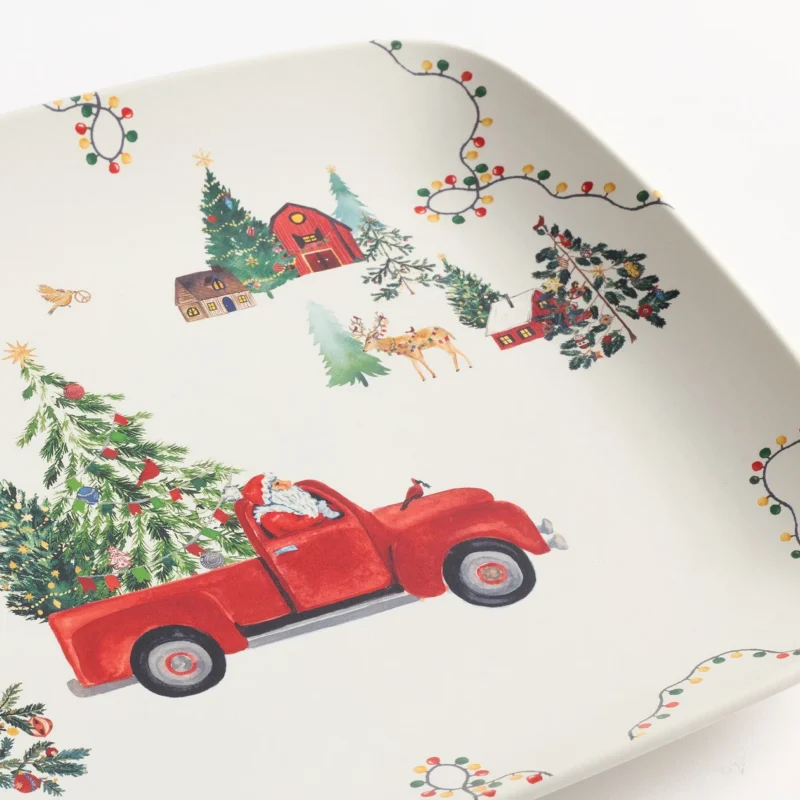 Christmas in the Country Rectangular Stoneware Serving Platter