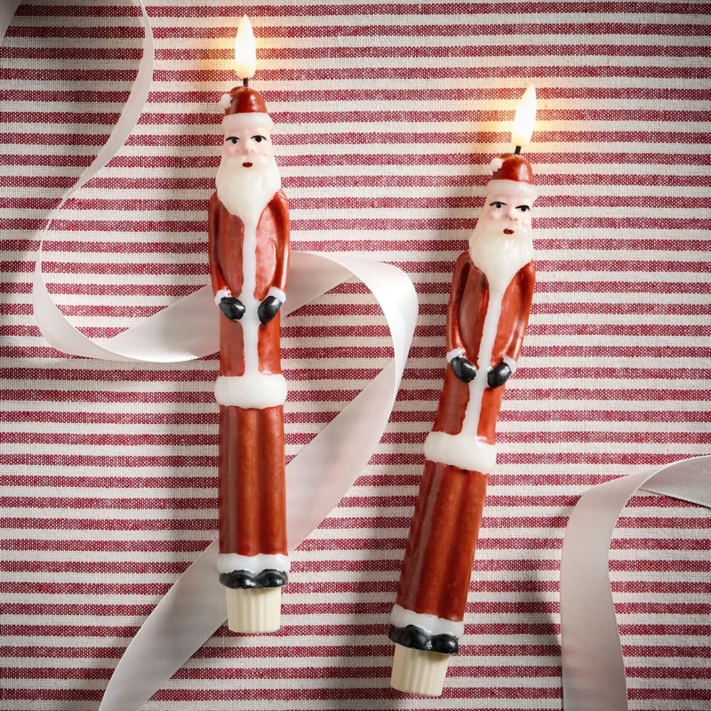 Flameless Santa Taper Candle