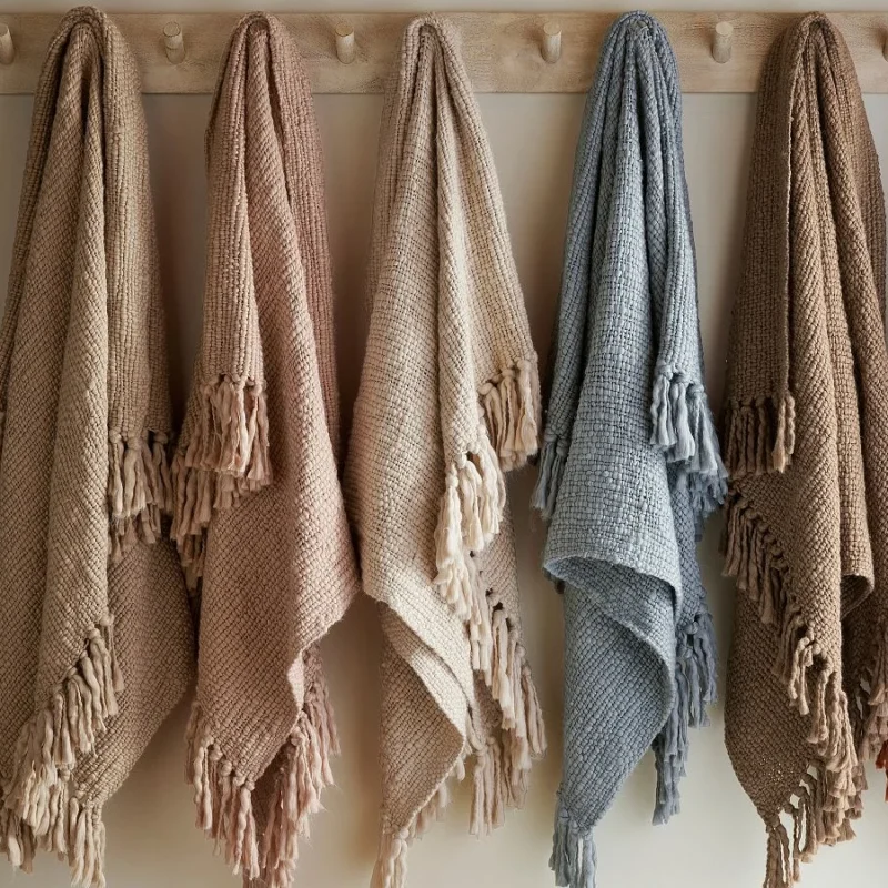 Textured Basketweave Knit Throw