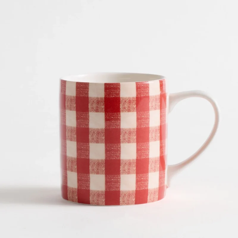Gingham Stoneware Mug