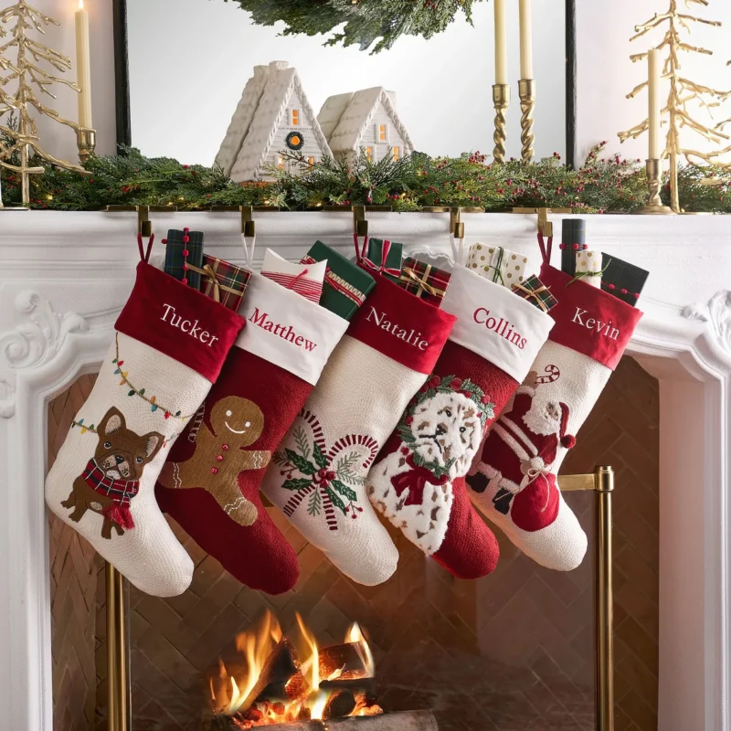 Holiday Icons Crewel Stockings